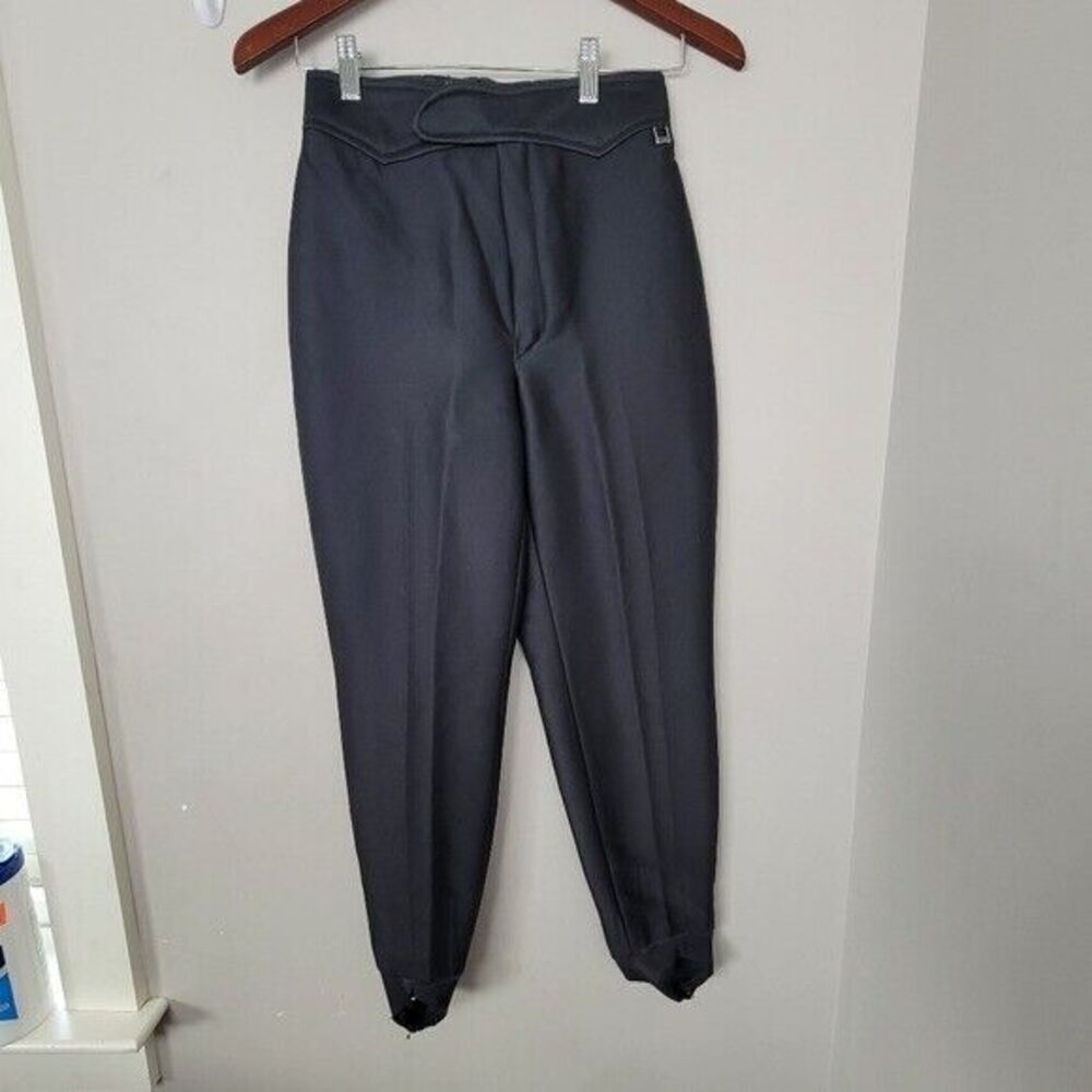 Roffe Vintage Womens Ski Pants Black Stirrups  Puma Made USA XXs